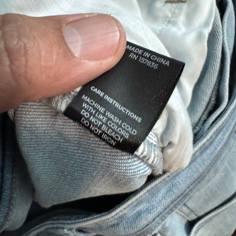 Under 5'10 Straight Stretch Jeans Mens 32x25 Light Wash Blue Denim Office 510 - Picture 7 of 10